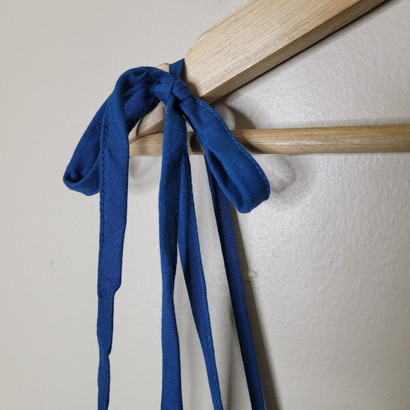 Lane Bryant Smocked Midi Dress Crochet Bodice Tie Straps Pockets NWT Size 14 - Picture 6 of 10